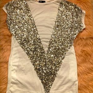 Bling Sparkly shimmering sequins women’s top L